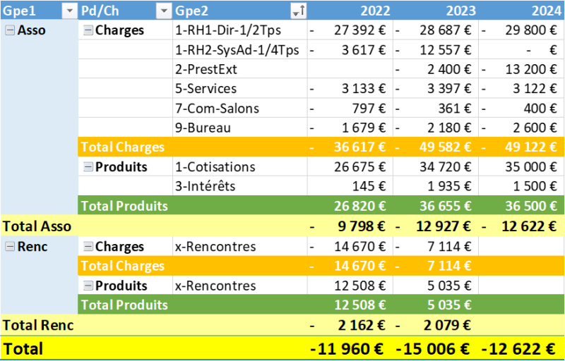 Réalisé 31 décembre année n-1 + Prévisionnel année en cours