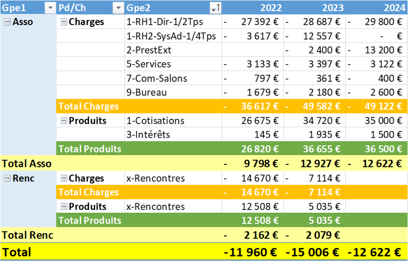 Réalisé 31 décembre année n-1 + Prévisionnel année en cours