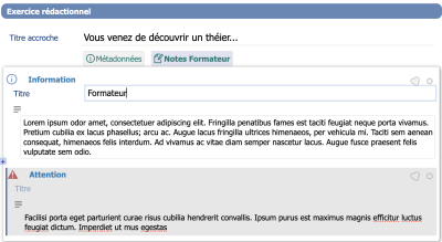 Exemple de notes formateur sur un Exercice rédactionnel.